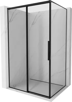 Image de Mexen Rox cabine de douche coulissante gauche 160 x 95 cm, cadre noir, noir - 8C2-160-095-70-70-L