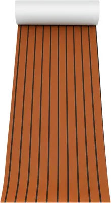 Zdjęcie produktu dla Morska pianka EVA o wyglądzie drewna tekowego – pokrycie pokładu/mata podłogowa – 240×60 cm – grubość 6 mm – antypoślizgowa – do pokładu łodzi