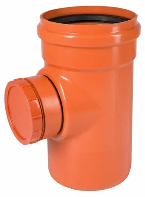 Productafbeelding van KG Reinigingsbuis 250mm van PVC-U met ronde deksel voor efficiënte afvalwaterafvoer