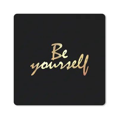 Produktbild von MuchoWow® Mauspad Mousepad Zitate - Selbstvertrauen - Gold - Schwarz 30x30 cm - Mousepads - Maus Mat - Pad - Mausunterlage - Gaming