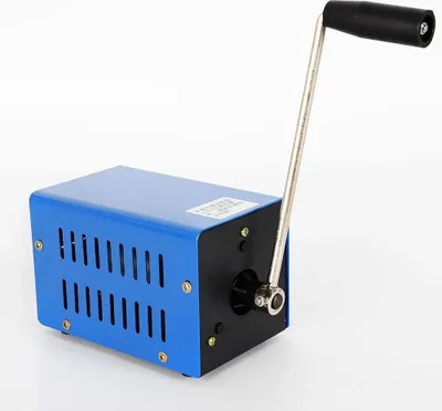 Obrázek produktu pro Generátor s ruční klikou – přenosná nouzová USB nabíječka pro mobilní telefony – výstupní výkon max. 20 W – pro kempování a přežití – modrá