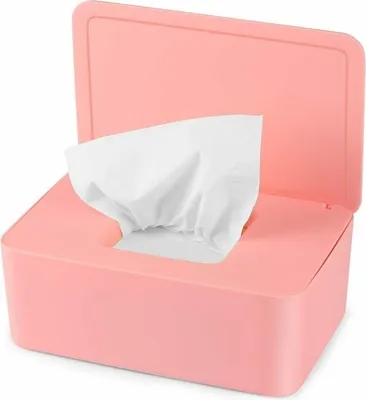 Obrázek produktu pro Box na vlhčené ubrousky, růžový box na vlhčené ubrousky, dávkovač na vlhčené ubrousky, prachotěsný box na vlhčené ubrousky s víkem