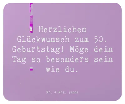 Produktbild von Mr. & Mrs. Panda Mauspad Spruch 50. Geburtstag Freude - Lavendeltraum - Geschenk, unvergesslich, Meilenstein, computer mousepad, laptop, Herzlichen Glückwunsch zum, Feier
