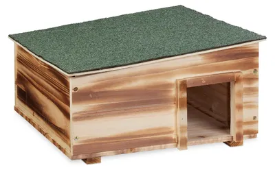 Igelhaus mit Boden, 2 Kammern, 21,5 x 40 x 40 cm, braun