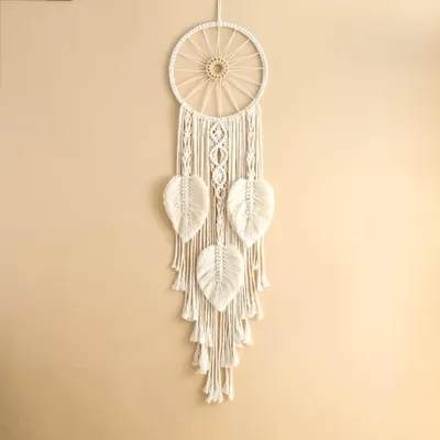 Imagen del producto de Atrapasueños de macramé - Diseño de doble círculo - Beige