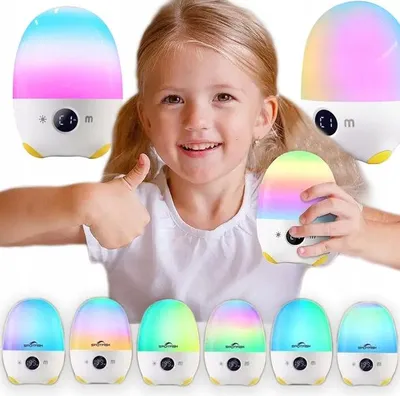 Obrázok produktu pre Vajíčkovité nočné svetlo, stolná lampa alebo kempingová lampa, RGB časovač pre deti