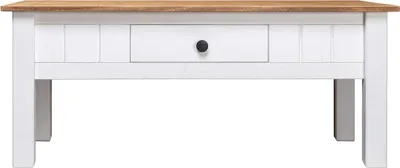 Produktbild von vidaXL Couchtisch Weiß 100x60x43,5 cm Massivholz Panama-Kiefer