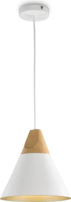 Produktbild von Maytoni Bicones Pendelleuchte P359-PL-01-W 1xE27, Weiß, aus Metall und Holz, exkl. Leuchtmittel