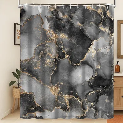 Produktbild von Luxurieller Wasserdichter Duschvorhang mit Abstraktem Marmorprint 120 x 180 cm
