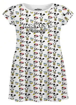 Produktbild von Disney Mickey Minnie Maus kurzarm Schlafshirt Nachthemd Schlafkleid - Bunt, 128