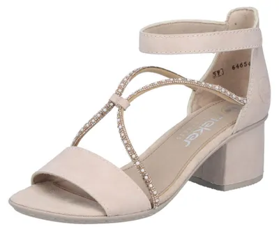Produktbild von Rieker Damen Sandale Sandalette Strass Metallic Blockabsatz 64654, Größe:42 EU, Farbe:Rosa