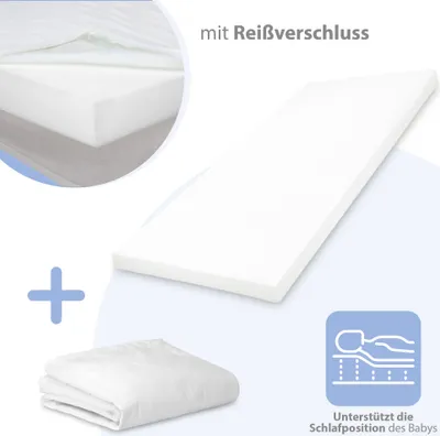 Produktbild von Babymatratze Reisebett Matratze 140 x 70 x 9 cm Reisematratze für Babybett Schaumstoffmatratze Kindermatratze