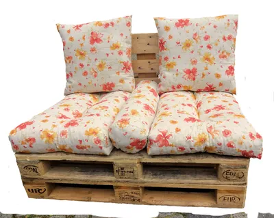 Produktbild von Polster , Kissen , Auflage für Palettensofa , Palettenpolster , Palettenkissen , Europaletten , Set 5 tlg. Sitzkissen + Rückenkissen , Leinen