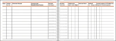 Produktbild von SIGEL FA614 Fahrtenbuch, für Pkw, mit Klammerheftung, A6 q, 40 Blatt