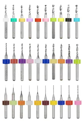 Imagen del producto de Juego de brocas, 30 piezas, de 0,1 a 3 mm, de acero de tungsteno, para placas de circuito impreso
