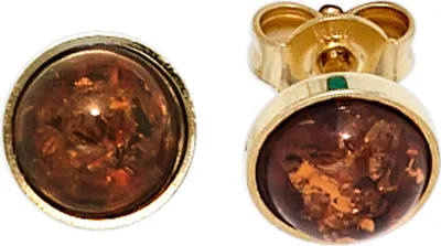 Produktbild von JOBO Ohrstecker 333 Gold Gelbgold 2 Bernsteine Ohrringe