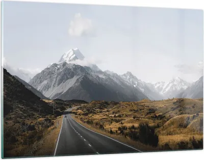 Produktbild von Bilder auf glas - Einteilig - Weg Berg Gipfel - 120x80cm - Glasbilder - Wandbilder - Bilder - zum Aufhängen bereit - Wanddekoration aus Glas - Glas Bilder - Wandbild auf Glas - GAA120x80-4833