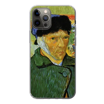 Produktbild von MuchoWow® Handyhülle Schutzhülle Hülle für iPhone 12 Pro Selbstbildnis mit verbundenem Ohr - Vincent van Gogh Silikon Softcase Handy Hülle - Abdeckung