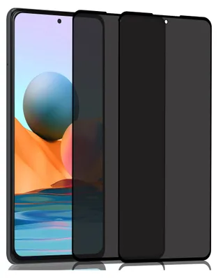 Three privacy screen protectors are shown in a row, with the leftmost one partially covering a smartphone screen.