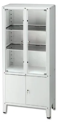 Vitrine mit 4 Türen, gehärtetes Glas, 75x37x164 cm