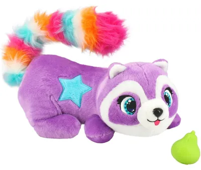 Productafbeelding van Knuffelwasbeer interactief speelgoed - 45+ geluiden - Regenboogstaart - Pluche
