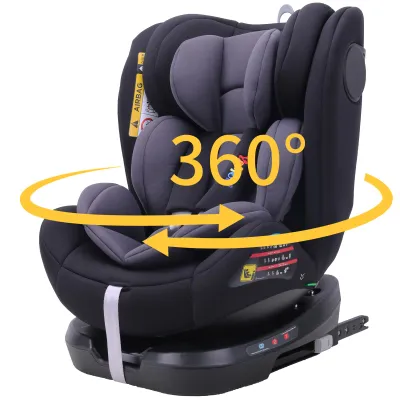 Produktbild von YALION 360° drehbarer Autokindersitz, Sitzerhöhung für Kinder von 40 cm bis 150 cm, 0-12 Jahre, mit 5-Punkt-Gurt und Top Tether, ECE R129/03 - Grau