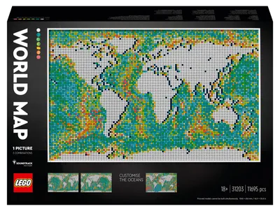 Immagine prodotto di LEGO 31203 Art World Map, decorazione per la casa, set per adulti, poster fai da te da collezionare, murale, idea regalo