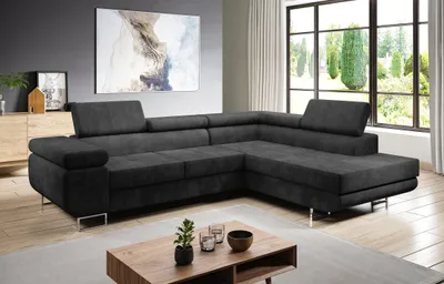 Produktbild von AX LIVING Couch L Form Kanya Grau 275cm mit Bettfunktion & Stauraum R