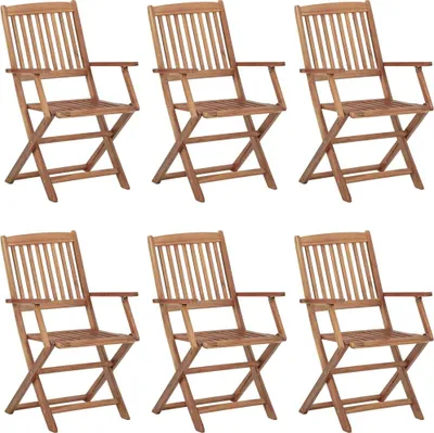 Produktbild von vidaXL Klappbare Gartenstühle 6 Stk. mit Kissen Massivholz Akazie