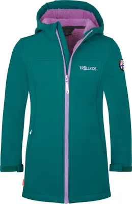 Produktbild von Trollkids Mädchen Kristiansand Softshellmantel midnight petrol/deep violet 128