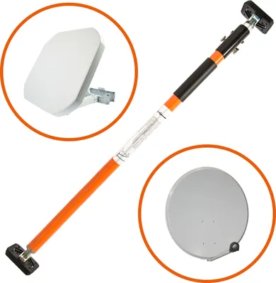 Produktbild von PremiumX Fensterhalter 65-115cm Spannweite Balkon Rahmen Teleskop-Mast Fenster Klemm-Halterung für Satellitenschüssel - Befestigung ohne Bohren und Schrauben