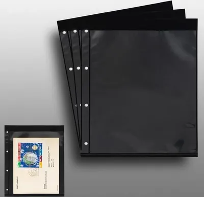 Produktbild von Prophila Collection 3 doppelseitige Einsteckblätter schwarz 1zeilig