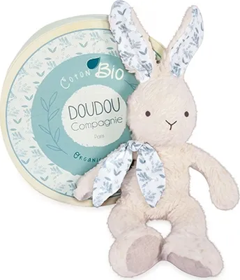 Immagine prodotto di Set regalo Doudou - Coniglietto di peluche beige in Cotonelogico, 25 cm
