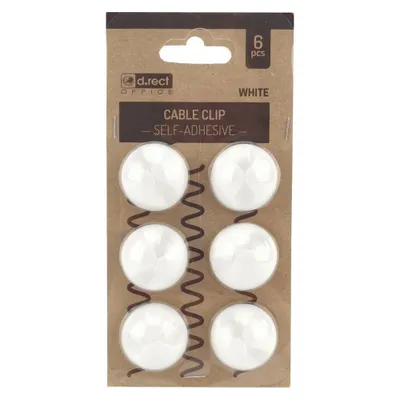 Produktbild von Selbstklebender Kabelhalter Kabelclips Kabelbefestigung 6 Stück Weiß