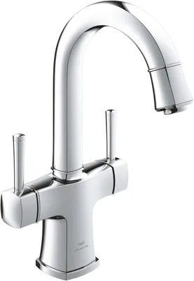Produktbild von GROHE Zweigriff-Waschtischbatterie Grandera 20666, L-Size, Einlochmontage, Zugstangen-Ablaufgarnitur 1 1/4'', chrom