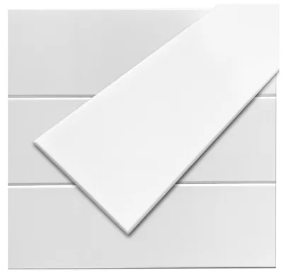 Obrázek produktu pro DECCART | Stropní panely | Pěnové nástěnné panely | Lamely na desce | Stěnové akustické | Hladké bílé P08 | 100 cm x 16,7 cm | 0,16 m²