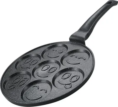 Zdjęcie produktu dla Herzberg HG-CP267SML: Patelnia do naleśników i naleśników z powłoką marmurową 26 cm - 7 emotikonów