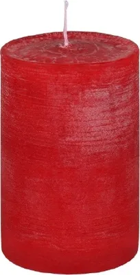 Produktbild von Stumpenkerze Rustic Rot 15 x Ø 6 cm, Kerze in , durchgefärbte Kerze für Hochzeit, Deko, Weihnachten, Adventskranz