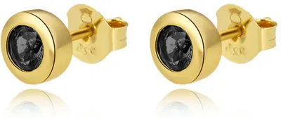 Produktbild von Ohrringe aus vergoldetem Silber mit schwarzen Zirkonen AGUP2259-GOLD