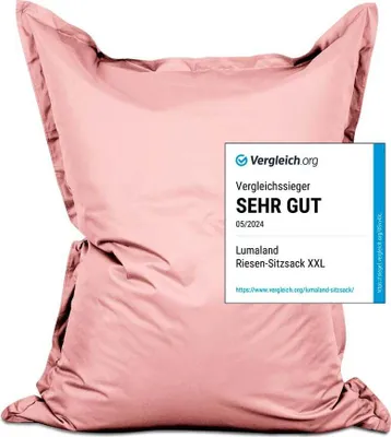 Produktbild von Lumaland Riesen-Sitzsack XXL 140x180 cm Wasserfestes Indoor & Outdoor Liegekissen über 3 Mio. anpassungsfähigen EPS-Perlen Bean Bag waschbarem Bezug