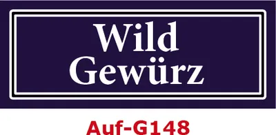 Produktbild von 2 Stück Gewürzaufkleber Wild Gewürz 40x16mm Gewürzetiketten Sticker Lebensmittel (Auf-G148)