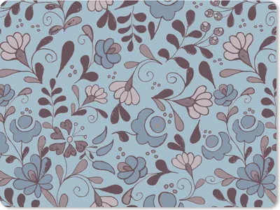 Produktbild von MuchoWow® Mauspad Mousepad Muster - Blume - Grau - Blau 40x30 cm - Mousepads - Maus Mat - Pad - Mausunterlage - Anti Rutsch
