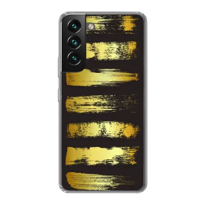 Produktbild von MuchoWow® Handyhülle Schutzhülle Hülle für Samsung Galaxy S22 Goldene Streifen auf schwarzem Hintergrund Silikon Softcase Handy Hülle - Mobiltelefonhülle