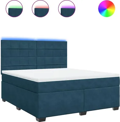 Produktbild von vidaXL Boxspringbett mit Matratze Blau 180x200 cm Samt