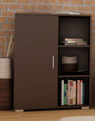 Zdjęcie produktu dla Szafka stojąca wenge, Szafka z półkami, Szafka na ubrania, Meble do salonu, pokoju