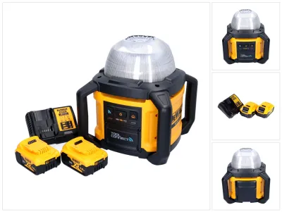 Image de DeWalt DCL 074 P2 Projecteur de chantier sans fil Projecteur 18 V 5000 lm 4000 Kelvin + 2x batterie 5,0 Ah + chargeur