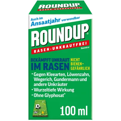 Produktbild von Roundup Rasen-Unkrautfrei 100ml Konzentrat gegen Rasenunkräuter im Rasen