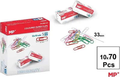 Zdjęcie produktu dla Spinacze biurowe kolorowe 33 mm 10 x 70 sztuk