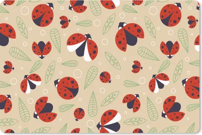Produktbild von MuchoWow® Mauspad Mousepad Marienkäfer - Blätter - Design 27x18 cm - Mousepads - Maus Mat - Pad - Mausunterlage - Büroartikel - Desk Matten