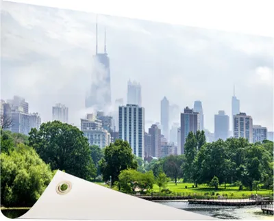 Produktbild von Gartenposter - 120x80 cm - Grüner Park in Chicago  - Modernes Wandbilder - Amerikanische Städte
